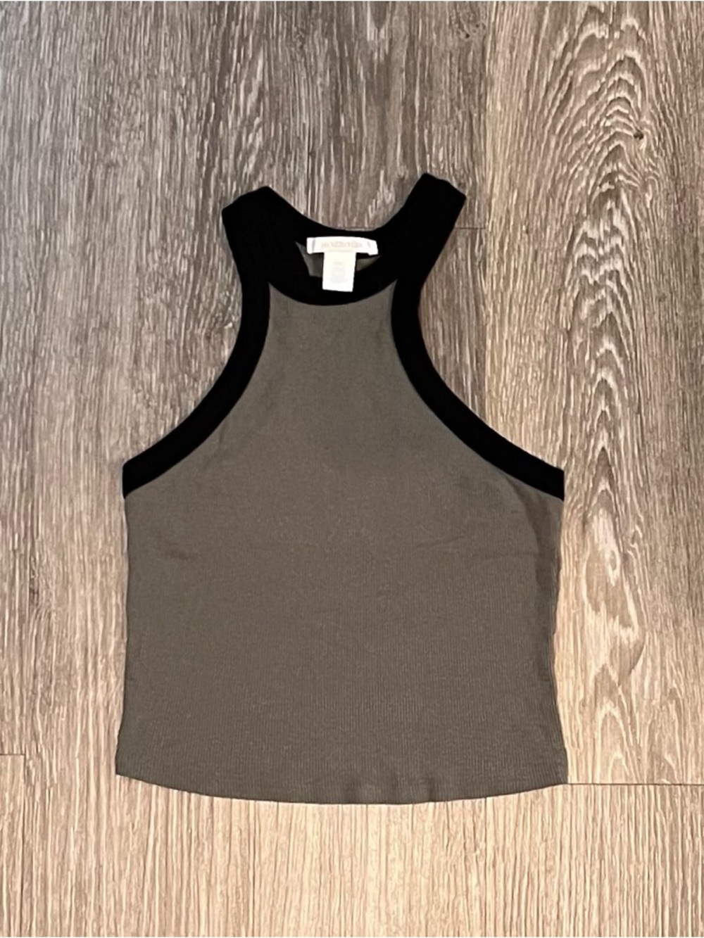 Bozzolo Olive Green Tank Top with Black Trim